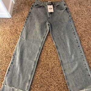 Blue Flare Wide Leg Jeans